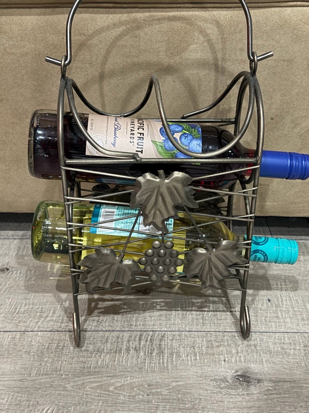 Metal Grape Vine Wine Bottle Rack - Bronze Finish